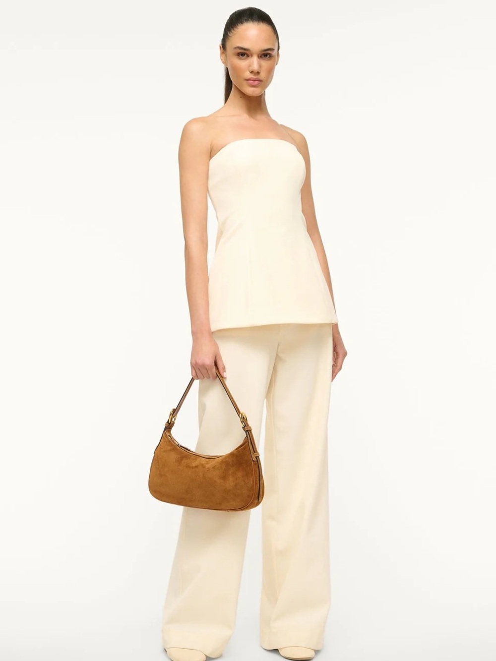 STAUD PINE SHOULDER BAG TAN SUEDE - Picture 6 of 6